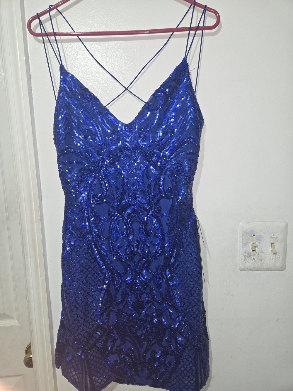 Royal Blue Sequin Slip Dress